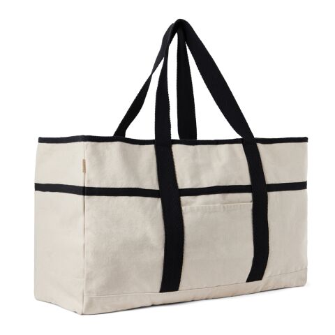 VINGA Volonne AWARE™ recycled canvas beach bag off white-black | No Branding | not available | not available | not available