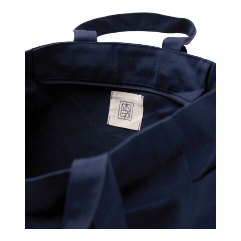 VINGA Hilo AWARE™ recycled canvas zip tote navy