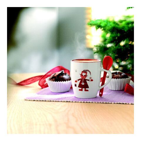 Christmas Coffee Mug with spoon 250ml Colourful | No Branding | not available | not available | not available