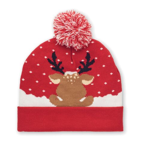 Christmas-themed knitted beanie red | No Branding | not available | not available | not available