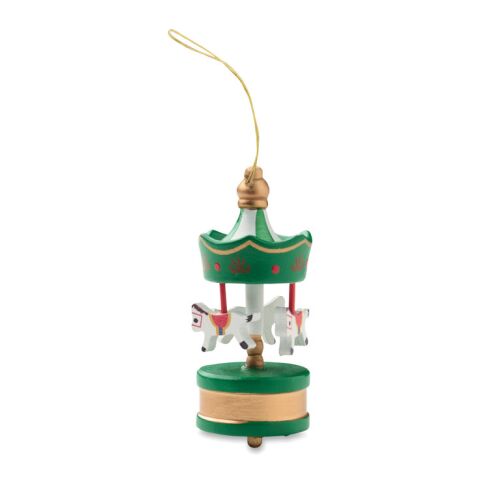 Wooden carousel ornament green