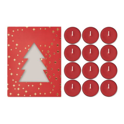 Cinnamon scented tea light set red