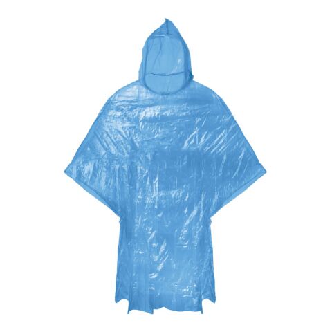Foldable raincoat in polybag blue
