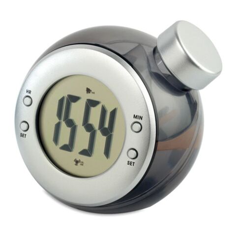 Water powered LCD desk clock matt silver | No Branding | not available | not available | not available