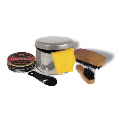Shoe polish kit in tin box shiny silver | No Branding | not available | not available | not available