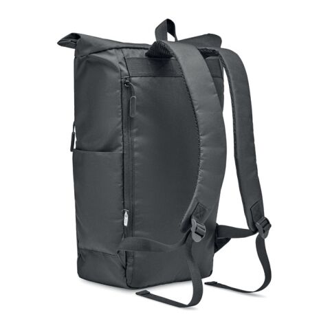 300D RPET rolltop backpack black | No Branding | not available | not available | not available