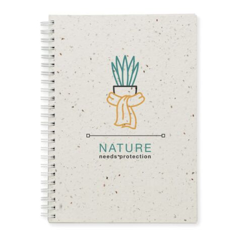 A5 seed paper cover notebook with Twin-wire white | No Branding | not available | not available