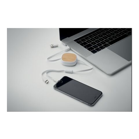 Retractable charging USB cable white | No Branding | not available | not available | not available