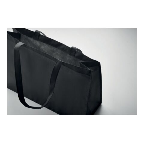 Gusset non-woven shopping bag black | No Branding | not available | not available | not available