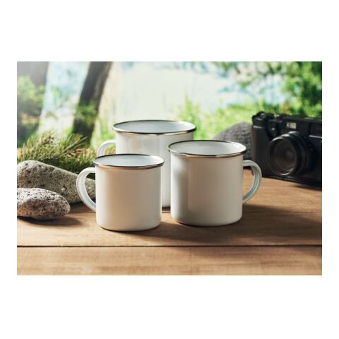 Vintage enamel layered mug 200ml white | No Branding | not available | not available | not available