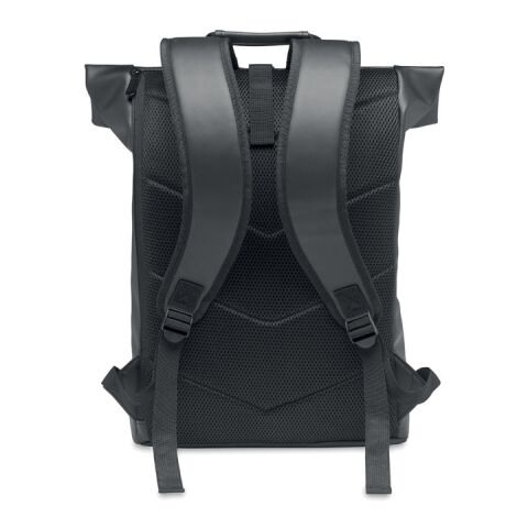 Laptop PU Rolltop backpack black | No Branding | not available | not available