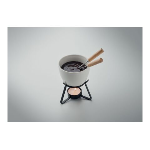 Ceramic fondue set 240 ml white | No Branding | not available | not available