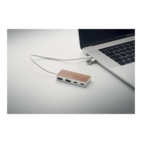 USB hub 4 ports 27,5 cm wood | No Branding | not available | not available | not available