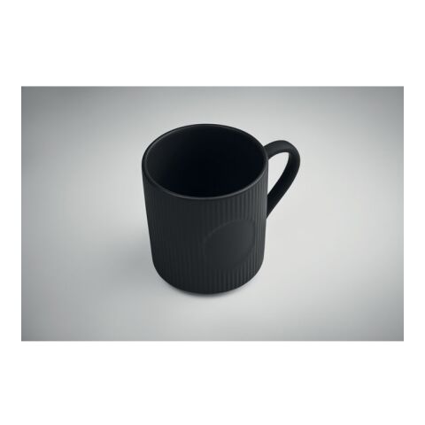 Ribbed ceramic mug mat 340 ml black | No Branding | not available | not available