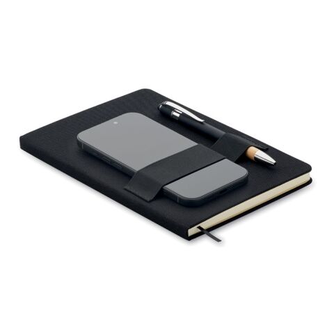 A5 RPET notebook with pen black | No Branding | not available | not available | not available