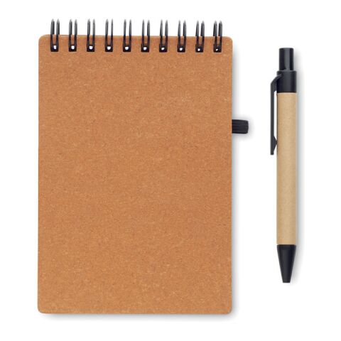Recycled notebook with ball pen brown | No Branding | not available | not available | not available
