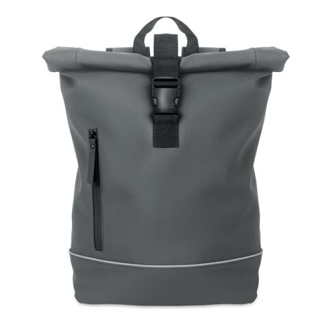 Laptop 15&quot; roll top PU backpack grey | No Branding | not available | not available