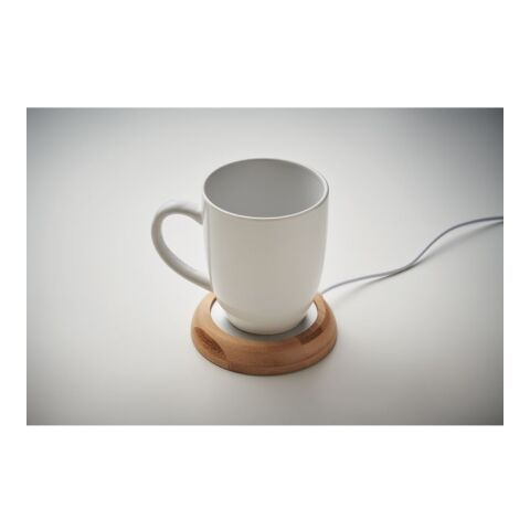 Bamboo mug warmer with USB wood | No Branding | not available | not available
