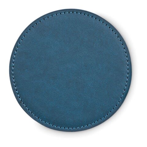 Round coaster in PU navy blue | No Branding | not available | not available | not available