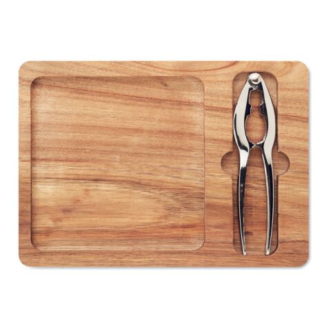 Acacia nut cracker set wood