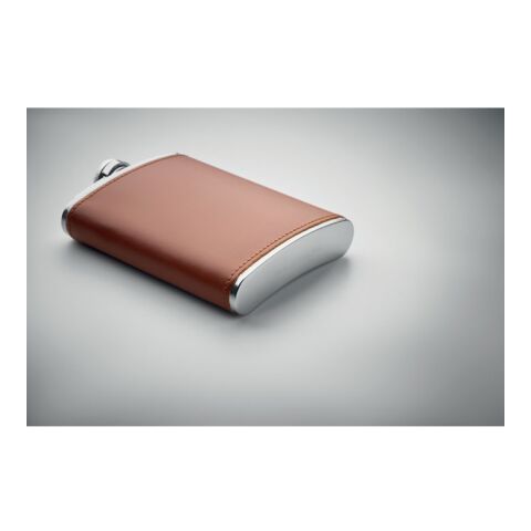 Slim hip flask 200 ml brown | No Branding | not available | not available