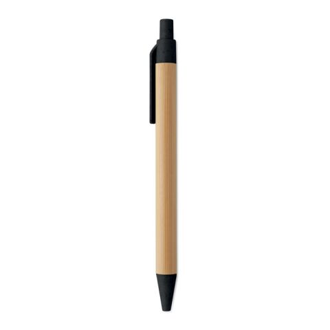 Push button ball pen in bamboo black | No Branding | not available | not available