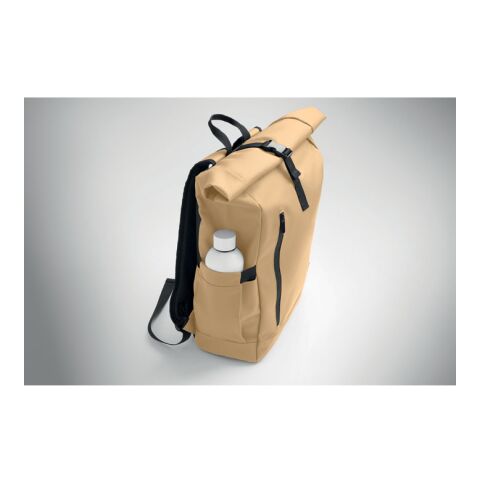Rolltop laptop rucksack 600D khaki | No Branding | not available | not available | not available