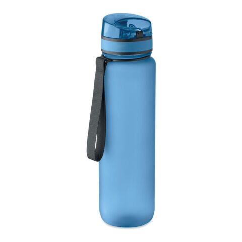 Sports water bottle RPET 1L transparent/light blue | No Branding | not available | not available | not available