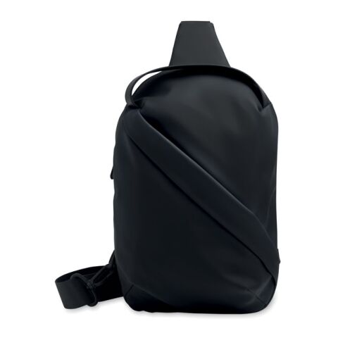 Cross chest bag in soft PU black | No Branding | not available | not available