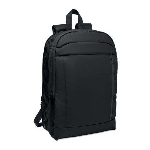 Expandable 600D RPET backpack black | No Branding | not available | not available | not available