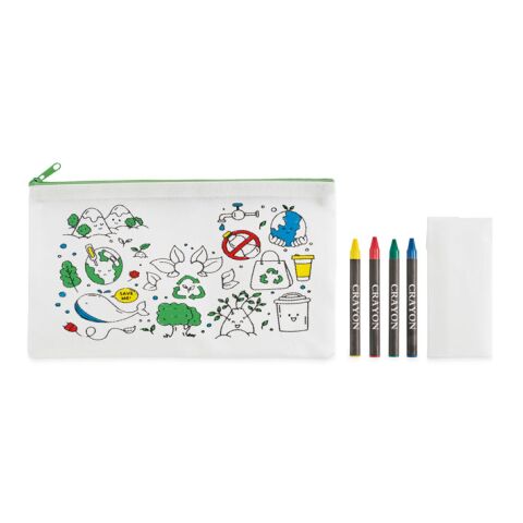 Pencil case with 4 crayons lime | No Branding | not available | not available | not available