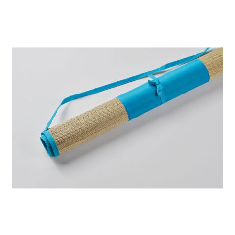 Natural straw beach mat turquoise | No Branding | not available | not available | not available