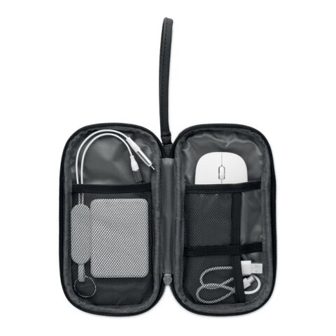Tech organiser pouch 600D RPET black | No Branding | not available | not available | not available