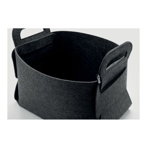 Foldable RPET felt basket grey