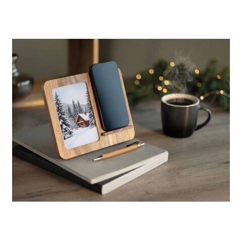 Acacia frame &amp; charger 15W wood