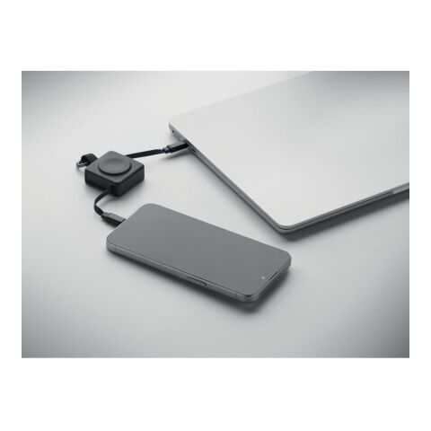 Retractable 100W USB-C cable black