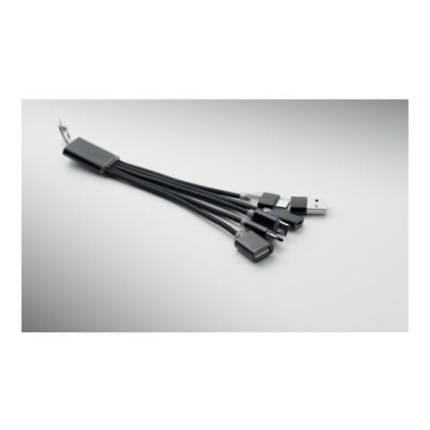 3-in-1 charging cable keyring black