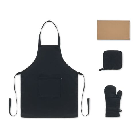 Recycled cotton kitchen set black