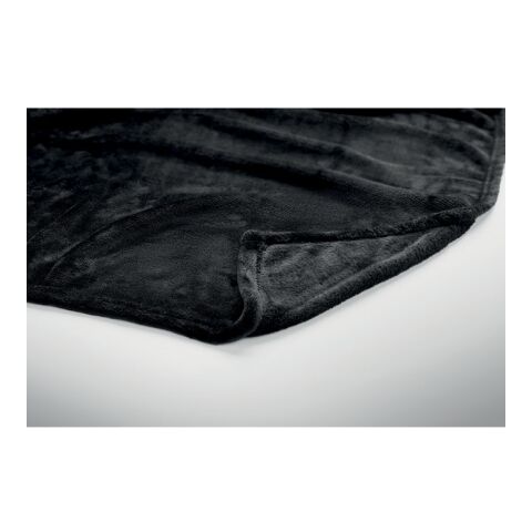 Fleece blanket &amp; 2 mugs set black