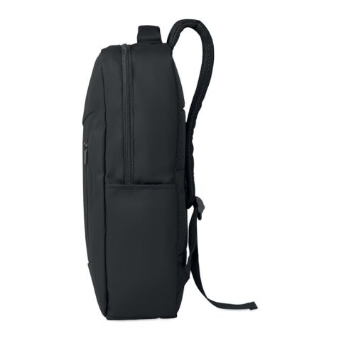 15" PU RPET laptop backpack black
