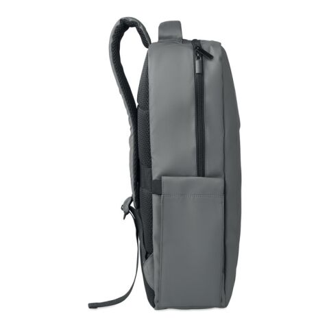 15" PU RPET laptop backpack grey