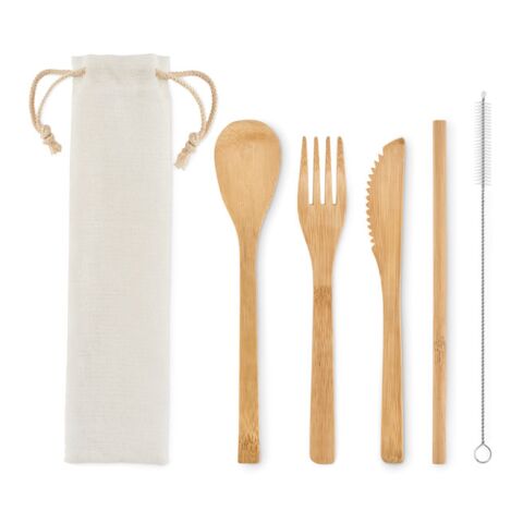 Bamboo cutlery with straw beige | No Branding | not available | not available | not available