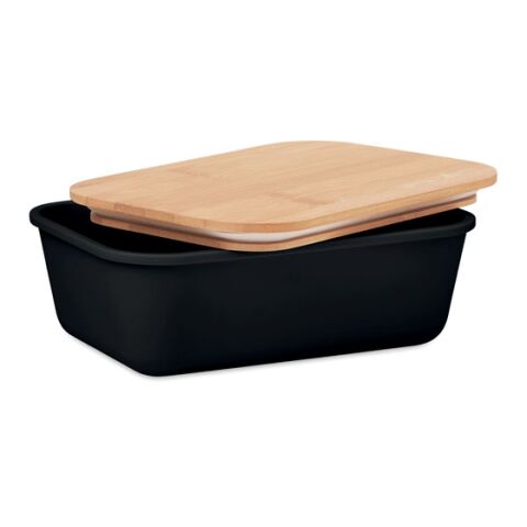 Lunch box with bamboo lid black | No Branding | not available | not available