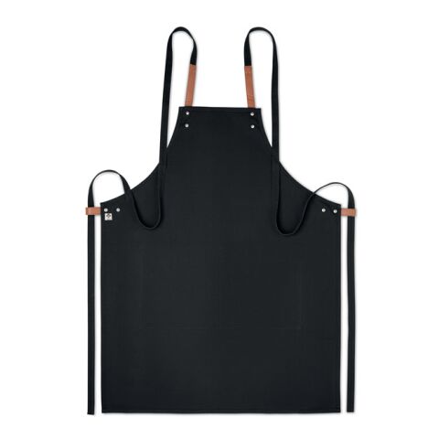 Organic cotton apron 340 gr/m² with 2 front pockets black | No Branding | not available | not available | not available