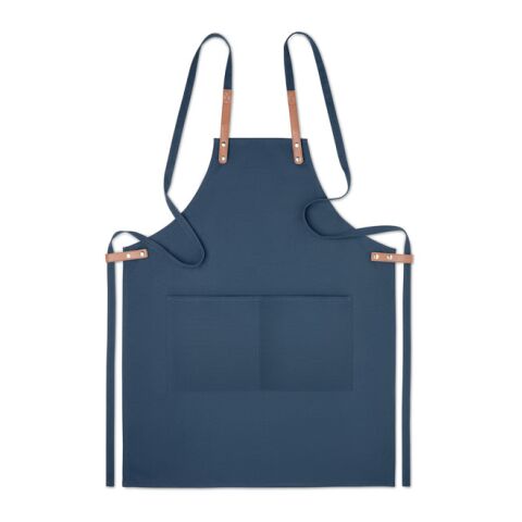 Organic cotton apron 340 gr/m² with 2 front pockets blue | No Branding | not available | not available | not available