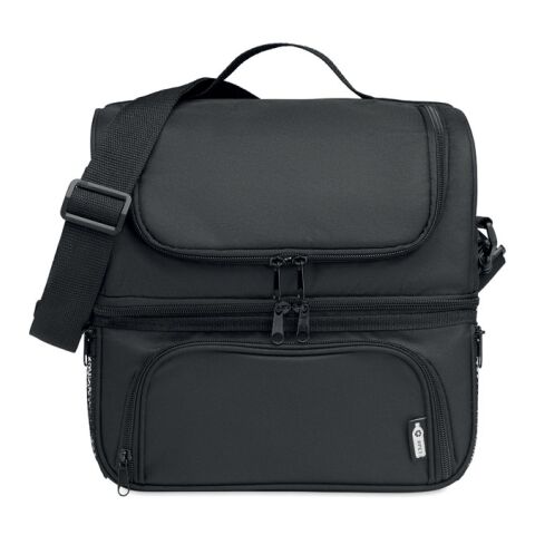 Cooler bag in 600D RPET with adjustable shoulder strap black | No Branding | not available | not available | not available