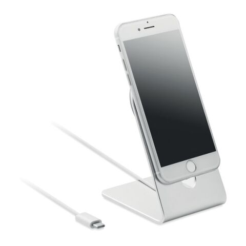 Portable magnetic charger 15W matt silver | No Branding | not available | not available | not available