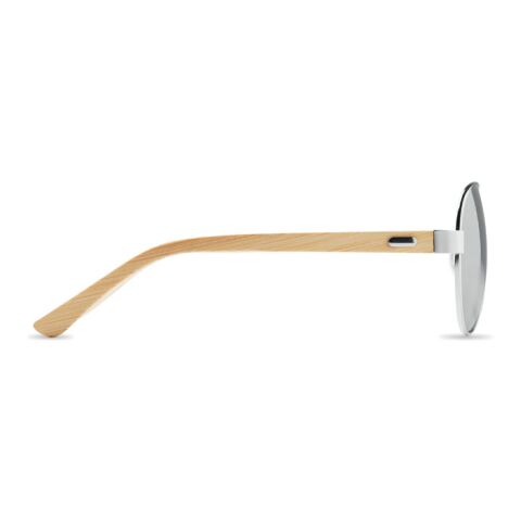 Bamboo sunglasses in pouch shiny silver | No Branding | not available | not available | not available