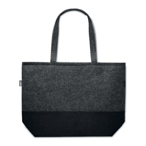RPET felt shopping bag with coloured base grey | No Branding | not available | not available | not available