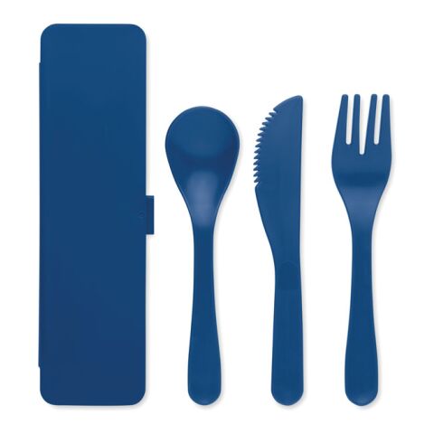 Cutlery set in PP blue | No Branding | not available | not available | not available